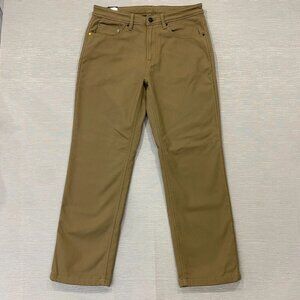 CAT Caterpillar Work Pants Mens 34 x 30 Brown Canvas Fleece Lined Insulated